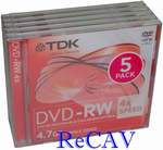 DVD-RW JC 4x /5-Pack